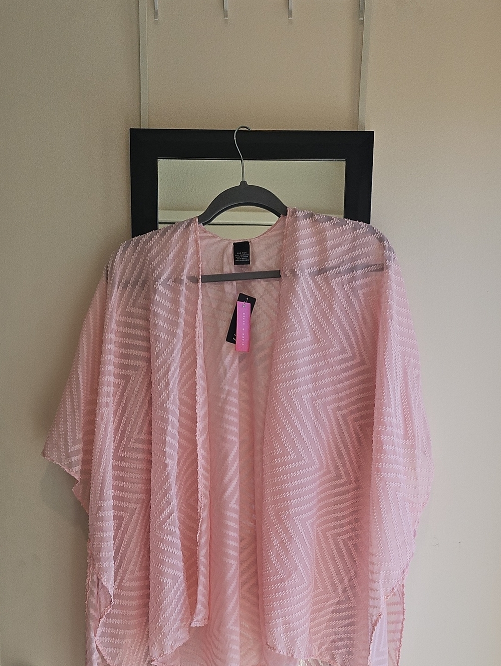 Kelly & Katie Light Pink Sheer Chevron Wrap Scarf